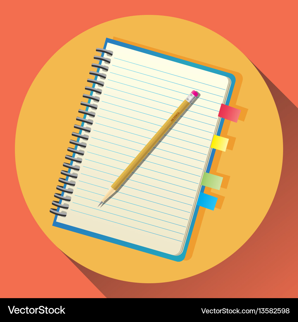 Notebook with pencil Notebook with pencil vector image