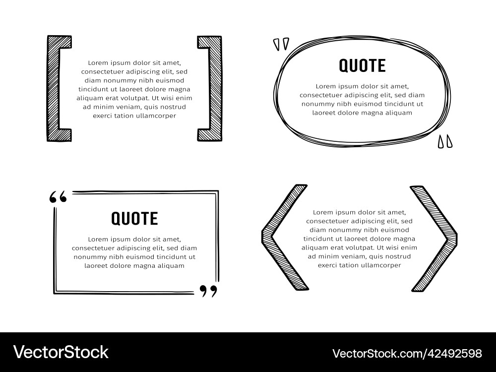 Quote box sketch text frame set Quote box sketch text frame set vector image