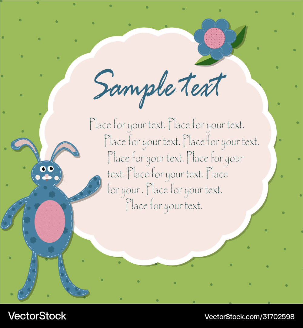 Retro template frame with rabbit Vector Image