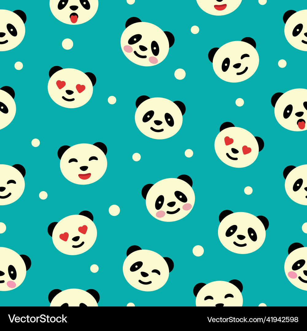 Seamless pattern with panda repeat background Seamless pattern with panda repeat background vector image