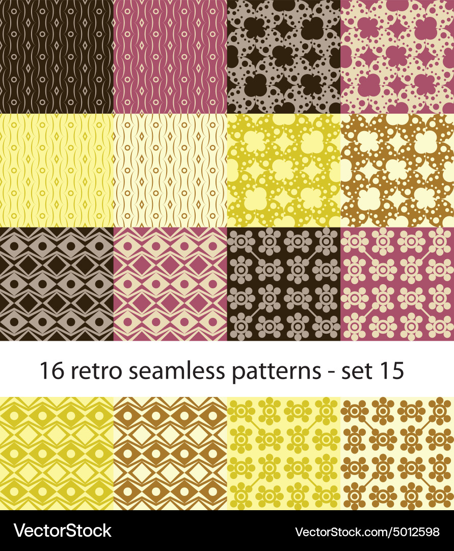 Seamless patterns collection vector image