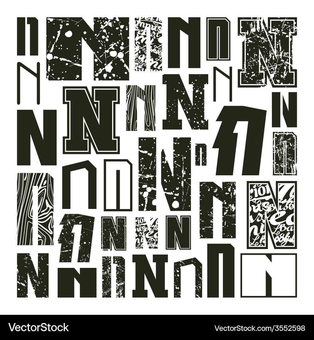 Set versions of letters n Vector Image