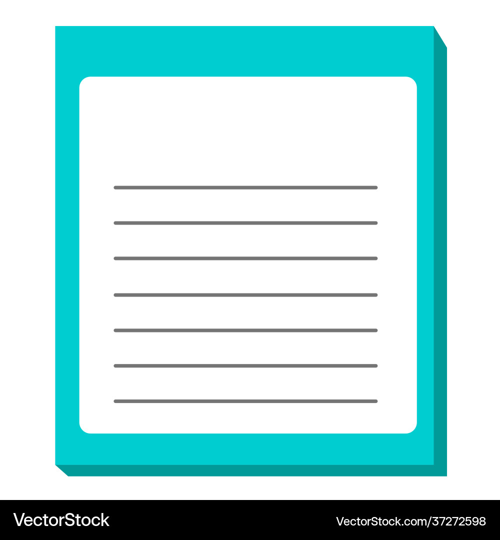 Small notepad with sticky notes lines Vector Image