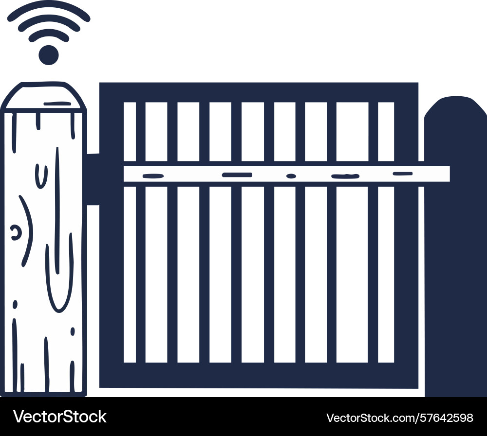 Smart automatic gate with wifi signal icon Smart automatic gate with wifi signal icon Vector Image