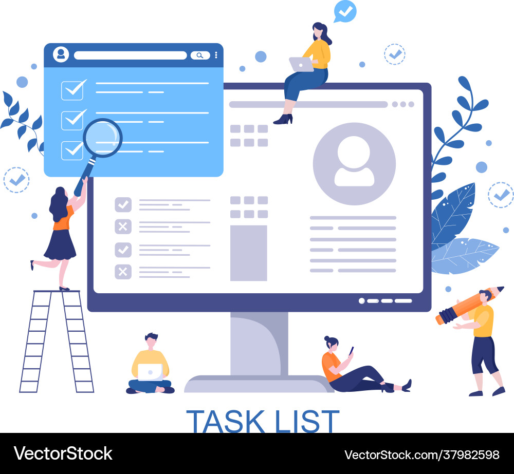 Task list to do time management work Task list to do time management work vector image