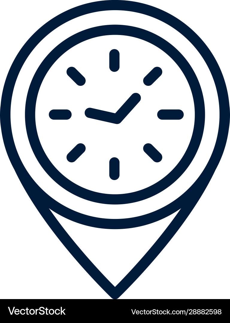 Time clock location pointer linear design Vector Image