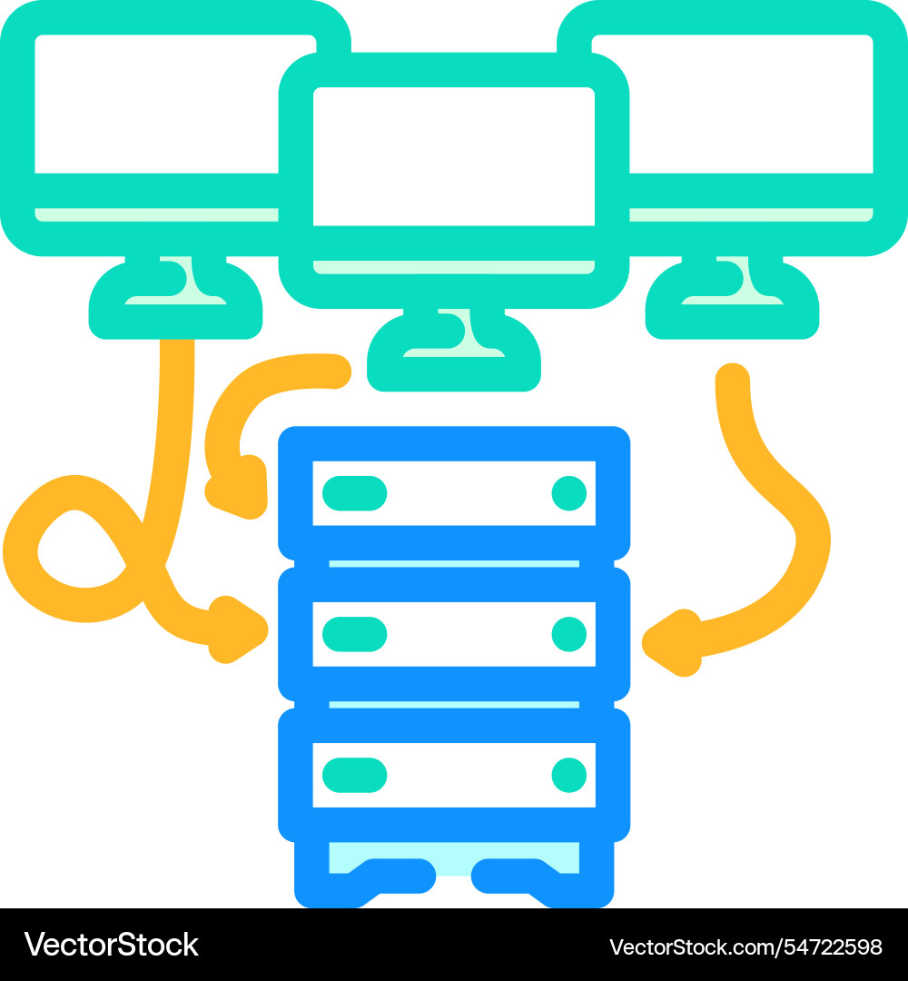 Virtual machine data center color icon Virtual machine data center color icon vector image