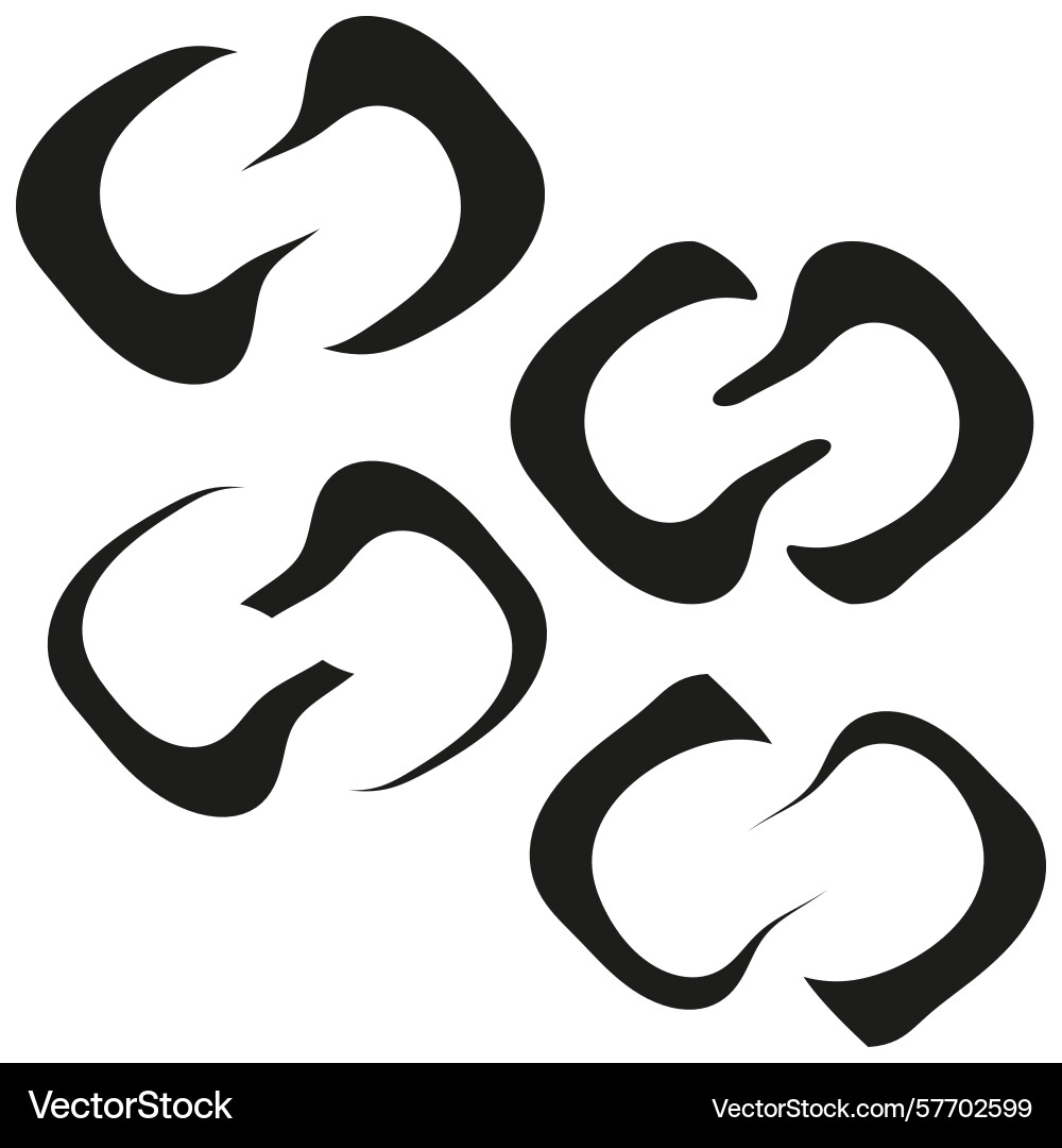 Angled link icons bold chain pattern rotated loop vector image