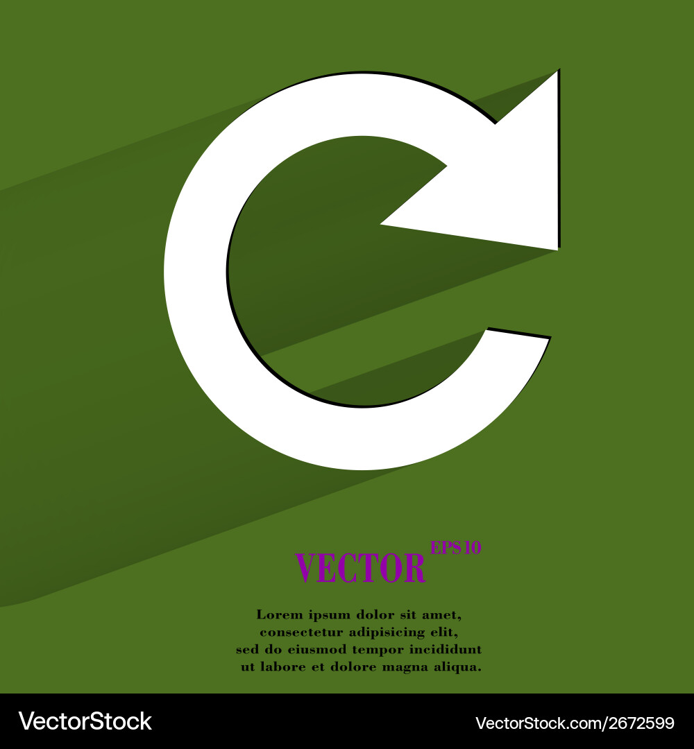 Arrow update flat modern web button with long Vector Image