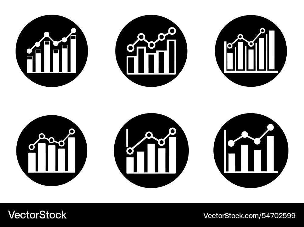 Graph analytics icon bundle set in style Graph analytics icon bundle set in style vector image