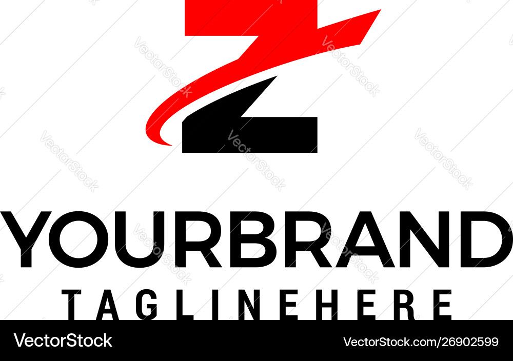 Initial letter z logo with slice element graphic Vector Image