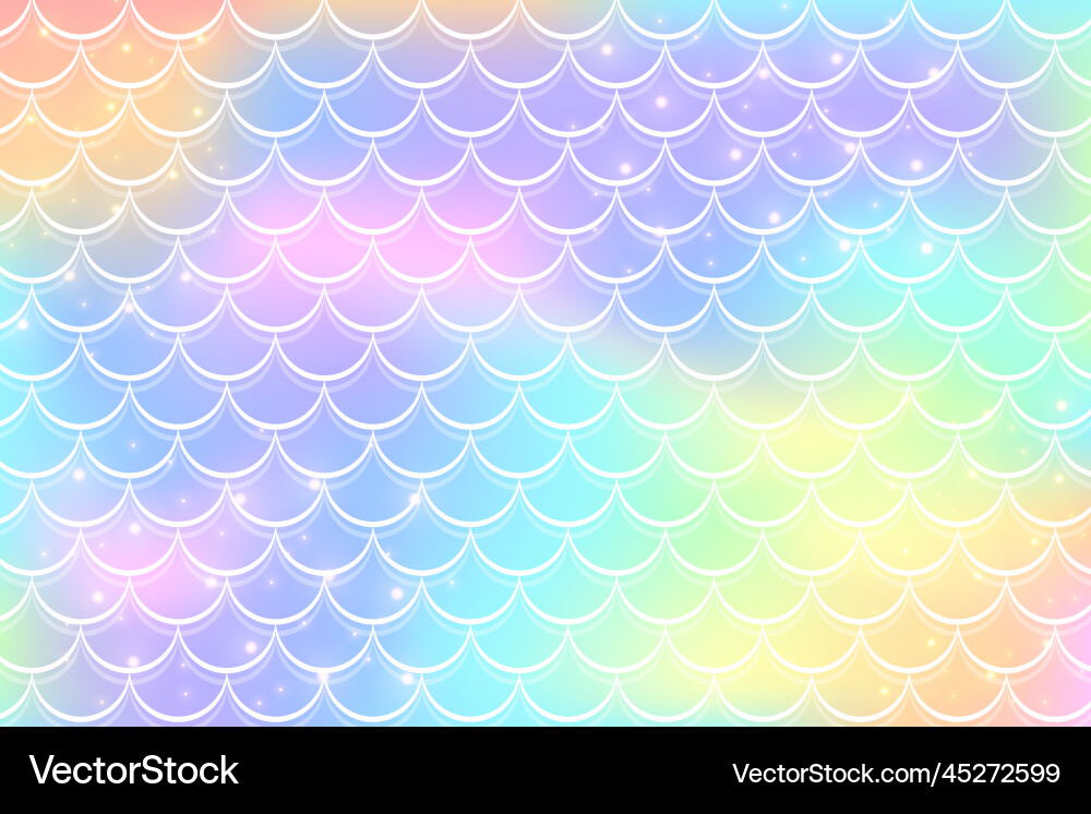 Mermaid rainbow background in fantasy style vector image