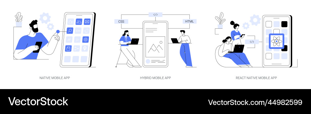 Mobile App Development Concepts vector image