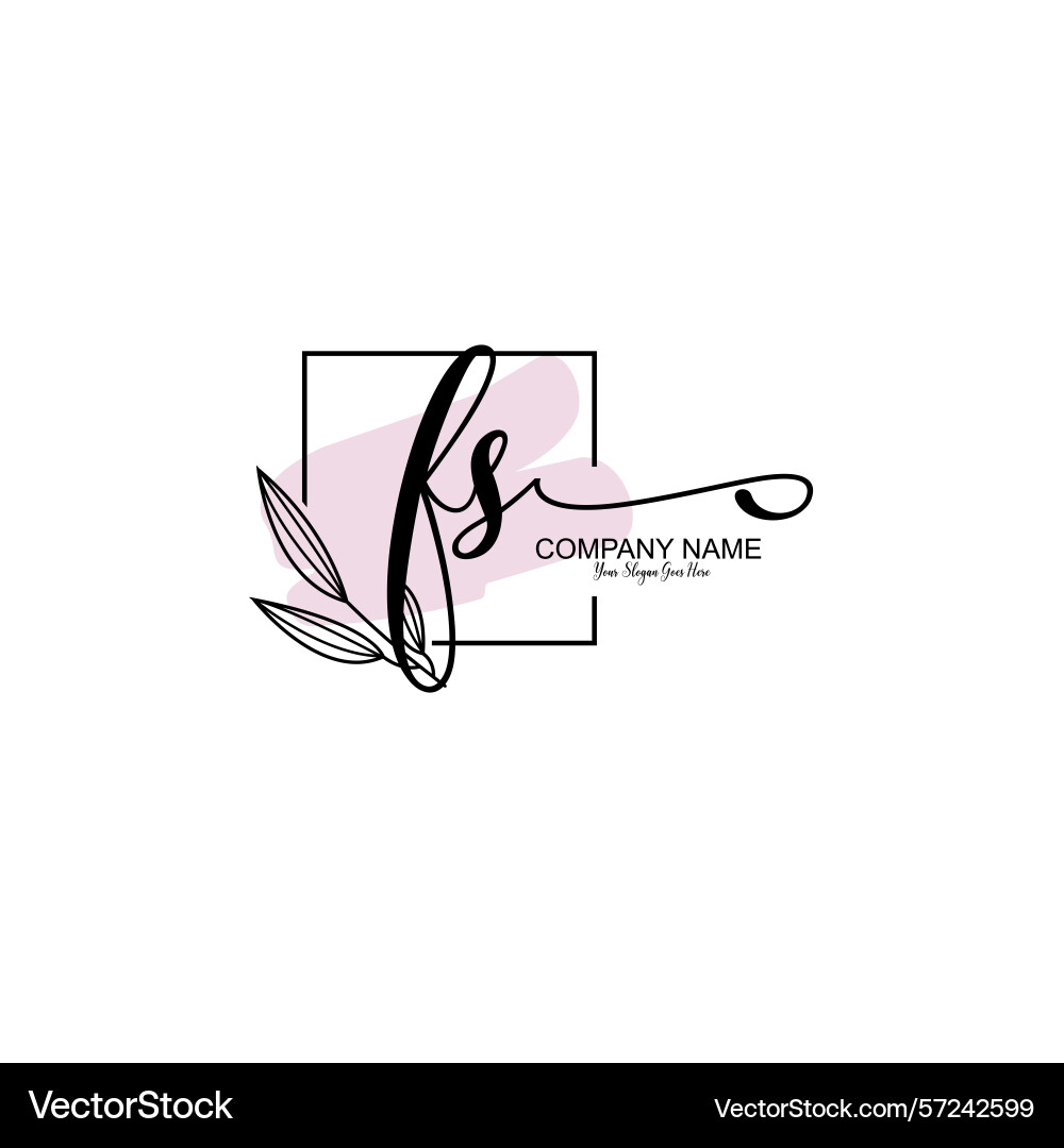 Modern botanical fs initial logo collection Vector Image