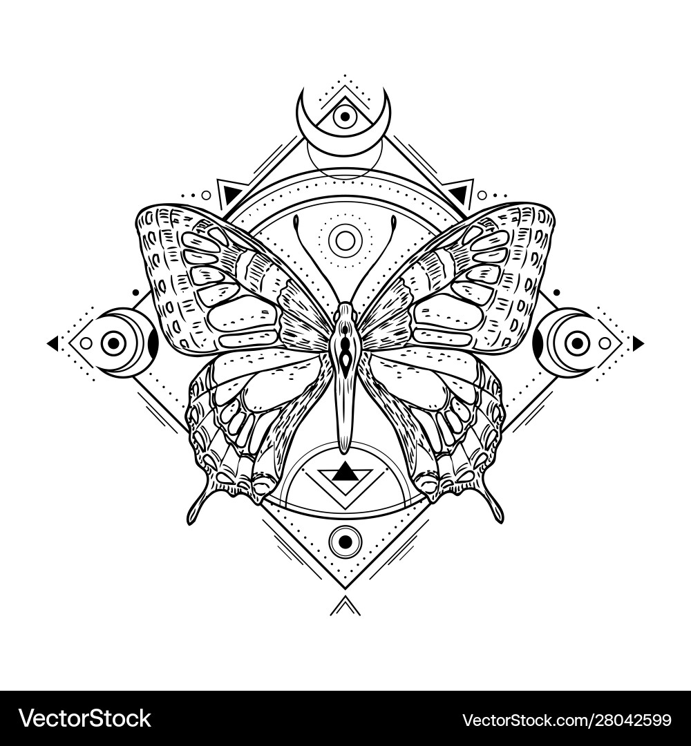 Mystical Insect Alchemy Symbol vector image