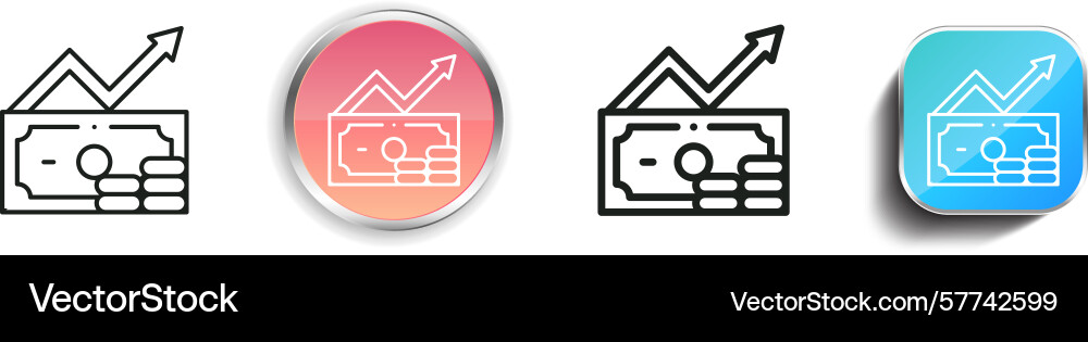 Raise icon thin linear regular and button style Raise icon thin linear regular and button style vector image