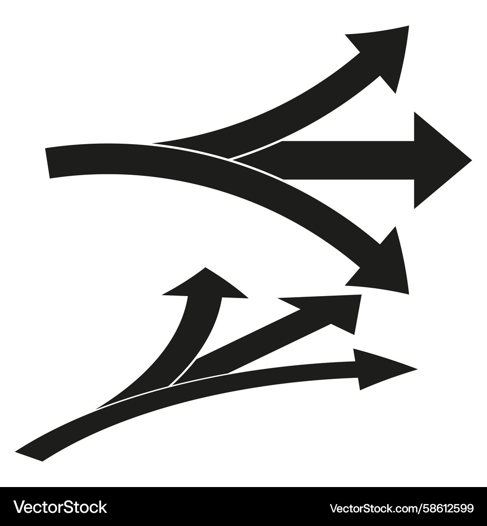 Road fork symbol multiple direction arrow choice Vector Image