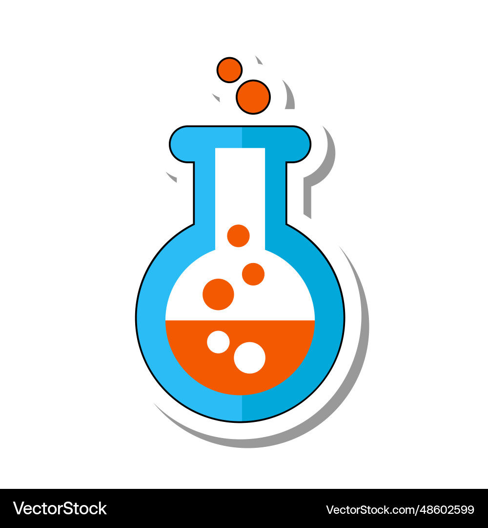 Round spherical flask for experiment flat paper Round spherical flask for experiment flat paper vector image