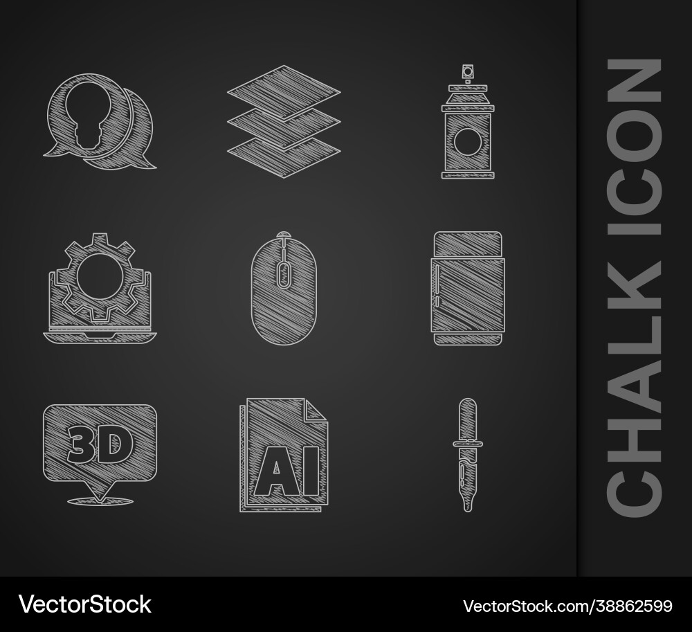 Set computer mouse ai file document pipette Set computer mouse ai file document pipette Vector Image