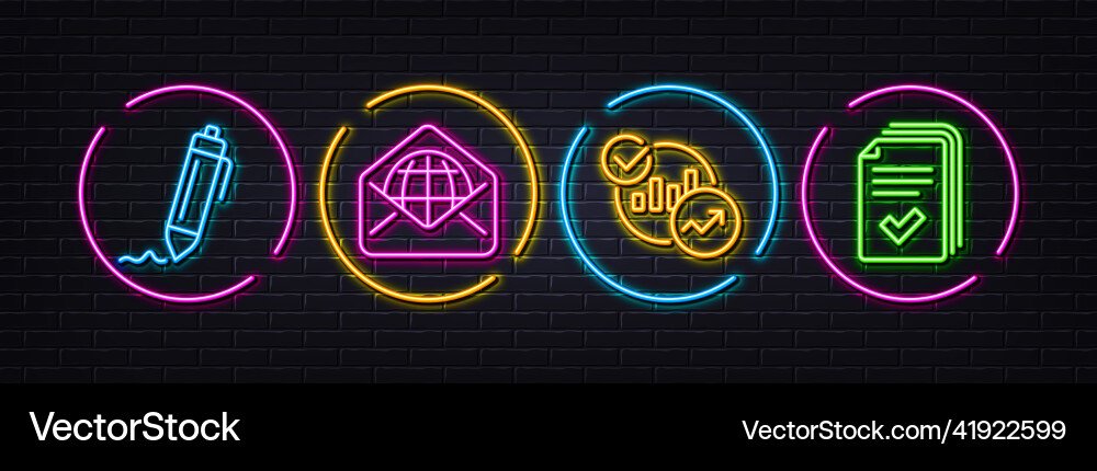 Statistics signature and web mail minimal line Statistics signature and web mail minimal line vector image