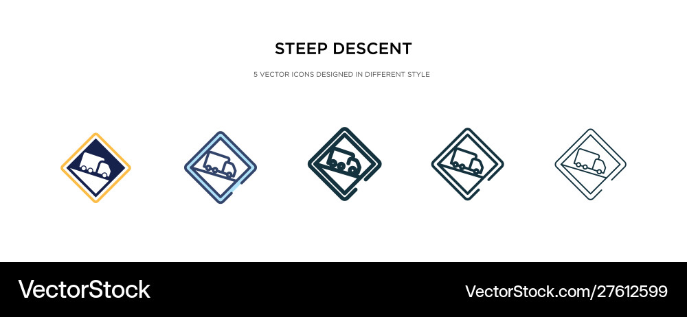 Steep descent icon in different style two Vector Image
