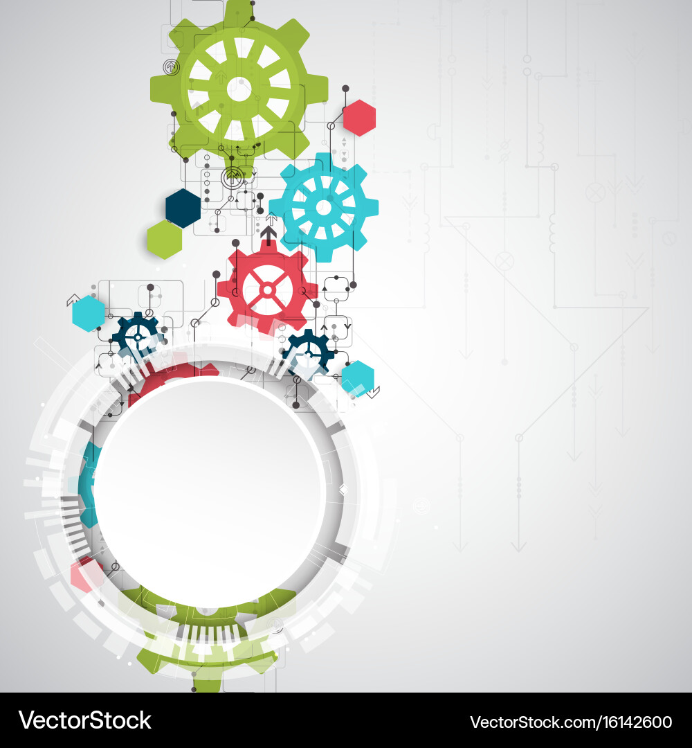 Abstract background with various technological Vector Image