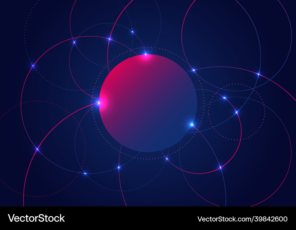 Abstract circles lines and glow light dots Abstract circles lines and glow light dots vector image