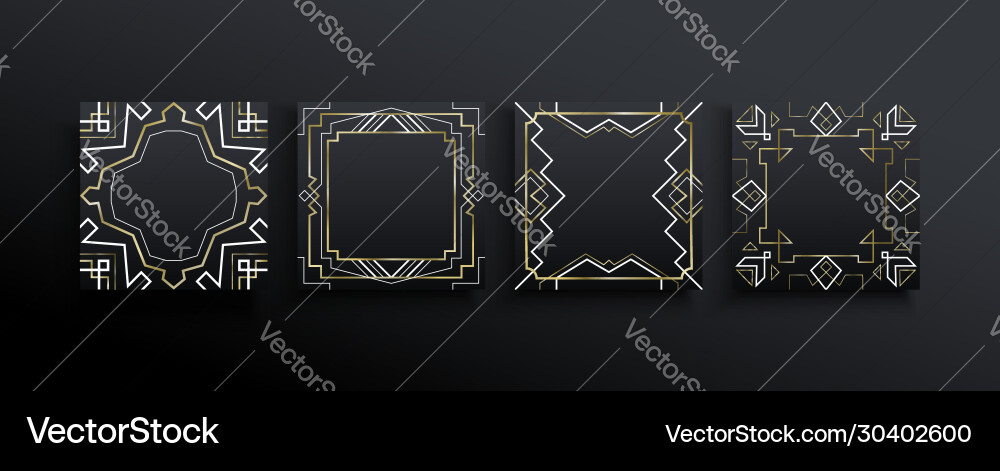 Art deco luxury gold black frame collection