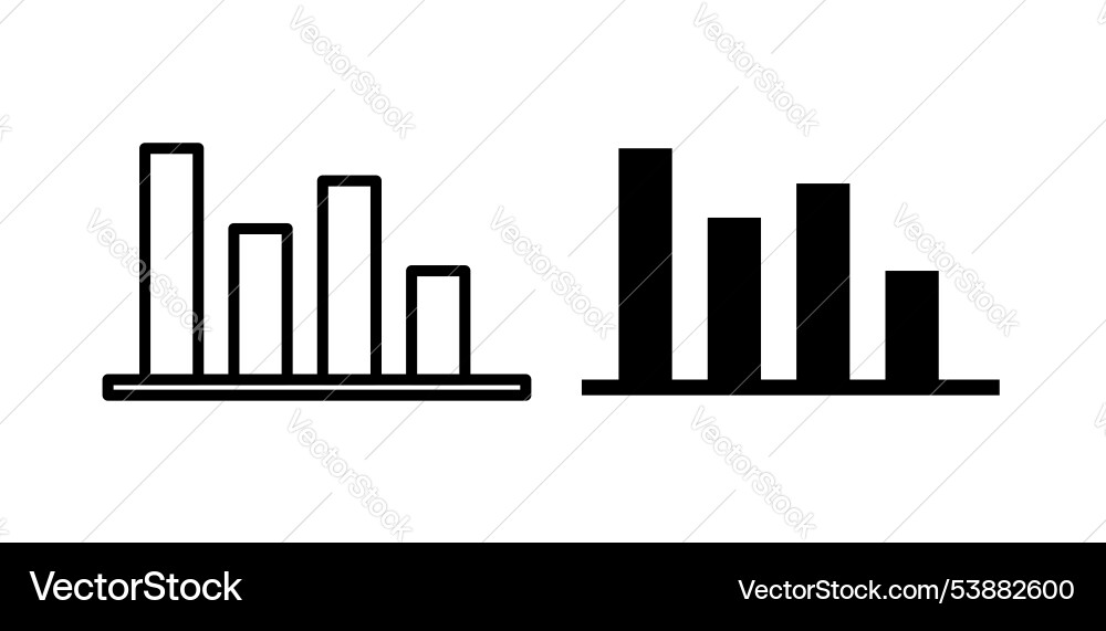 Bar chart icon set Vector Image
