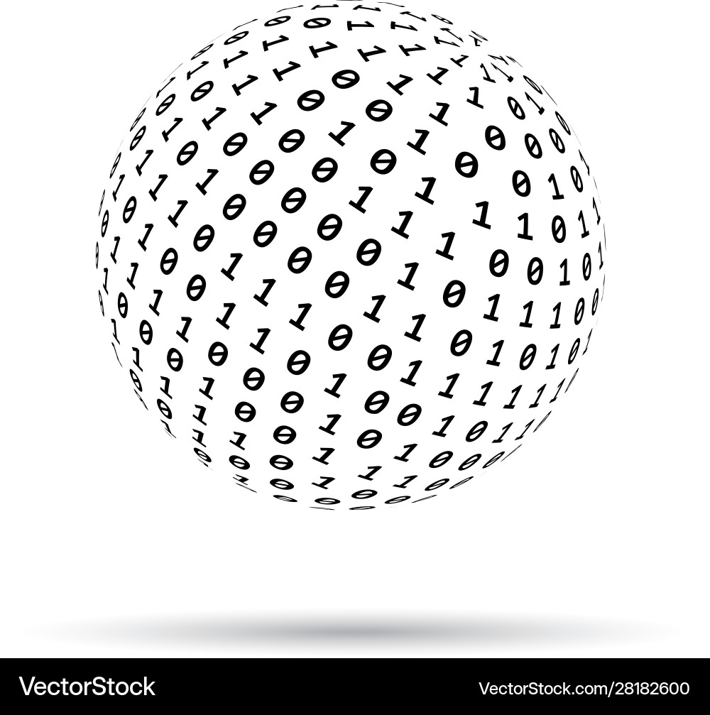 Binary code texture globe Binary code texture globe vector image