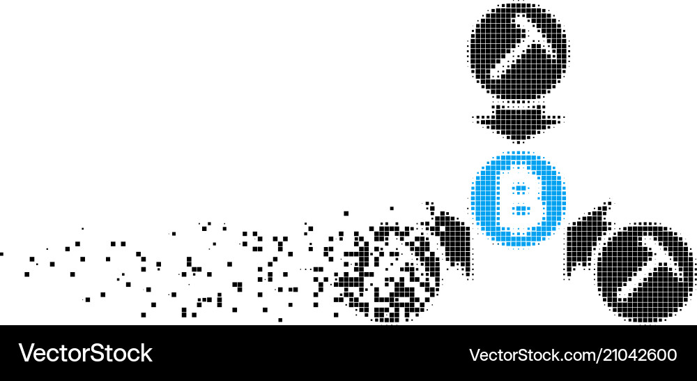Bitcoin mining pool dust pixel icon Bitcoin mining pool dust pixel icon vector image