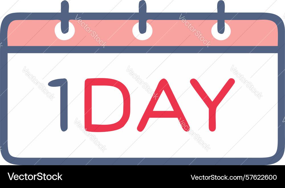 Calendar with 1 day icon symbolizing single event vector image