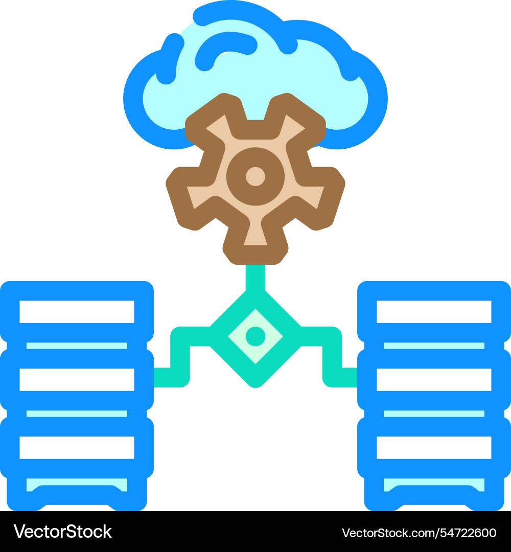 Container orchestration data center color icon Container orchestration data center color icon vector image