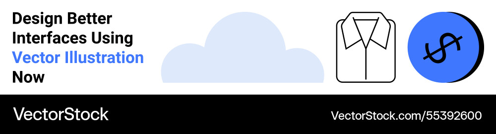 Design interfaces with creativity using cloud vector image