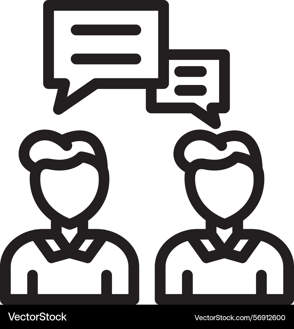 Discussion linear style icon design Vector Image