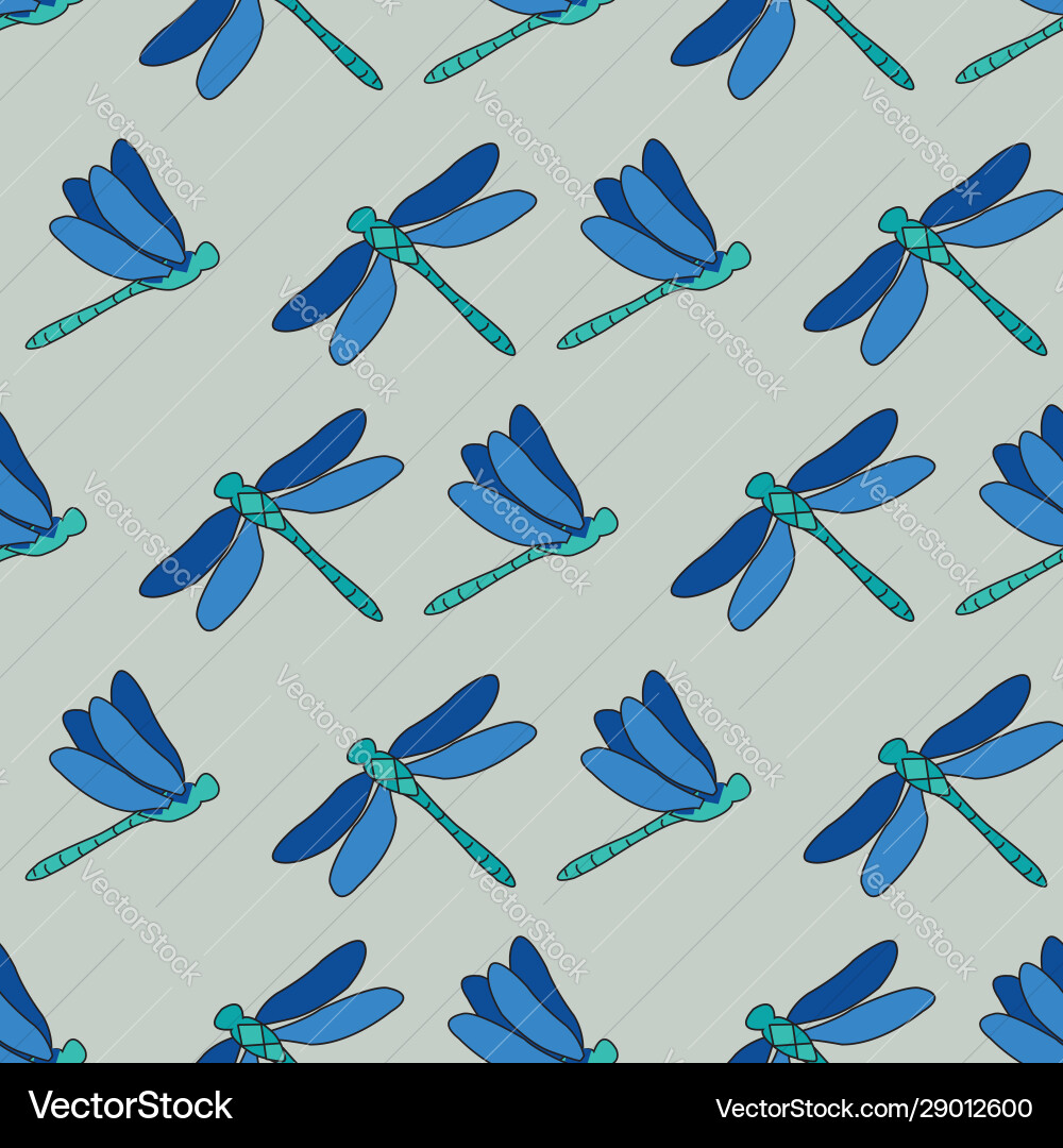 Dragonfly Trellis Pattern vector image
