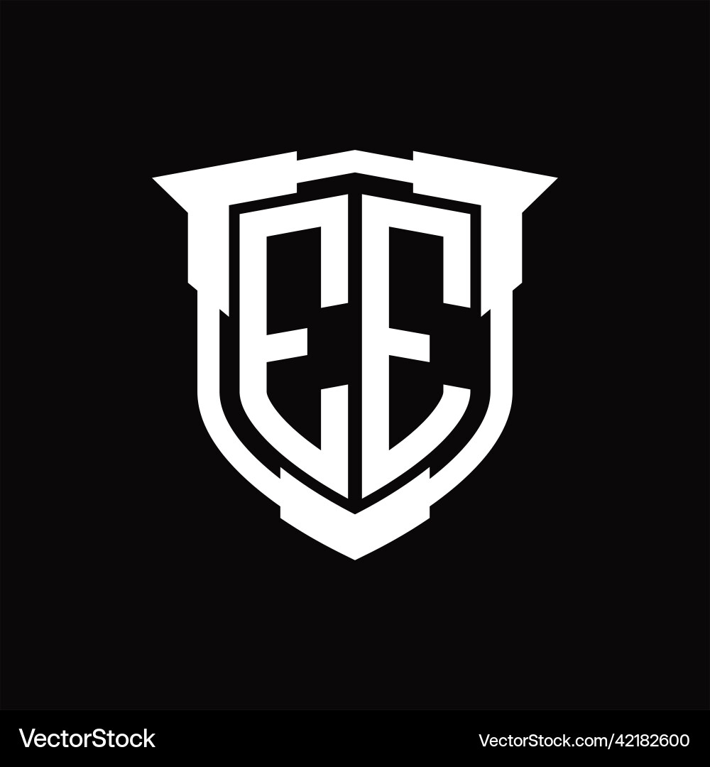 Ee Logo Monogramm Buchstaben mit Schildform Design Ee Logo Monogramm Buchstaben mit Schildform Design vektorbild