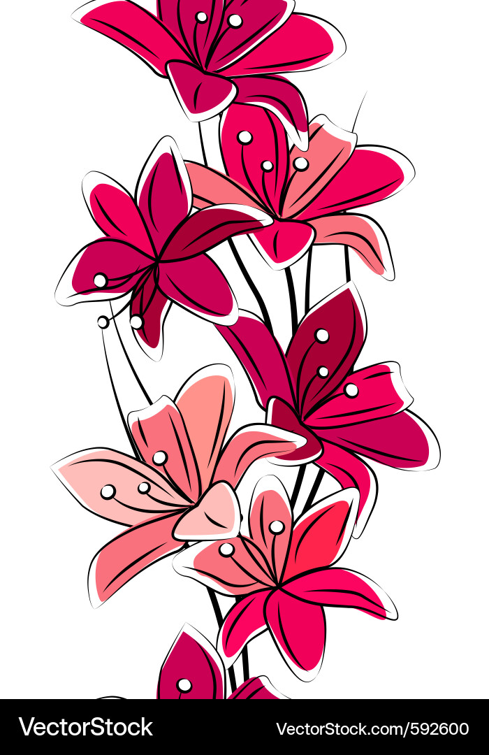 Elegant Tulip Garland Vector Image