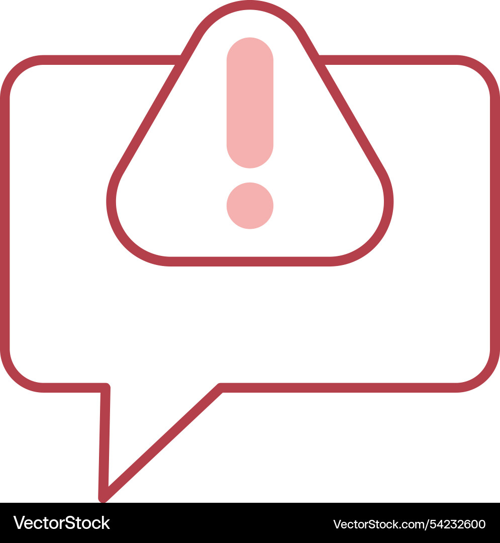 Error message line fill icon vector image