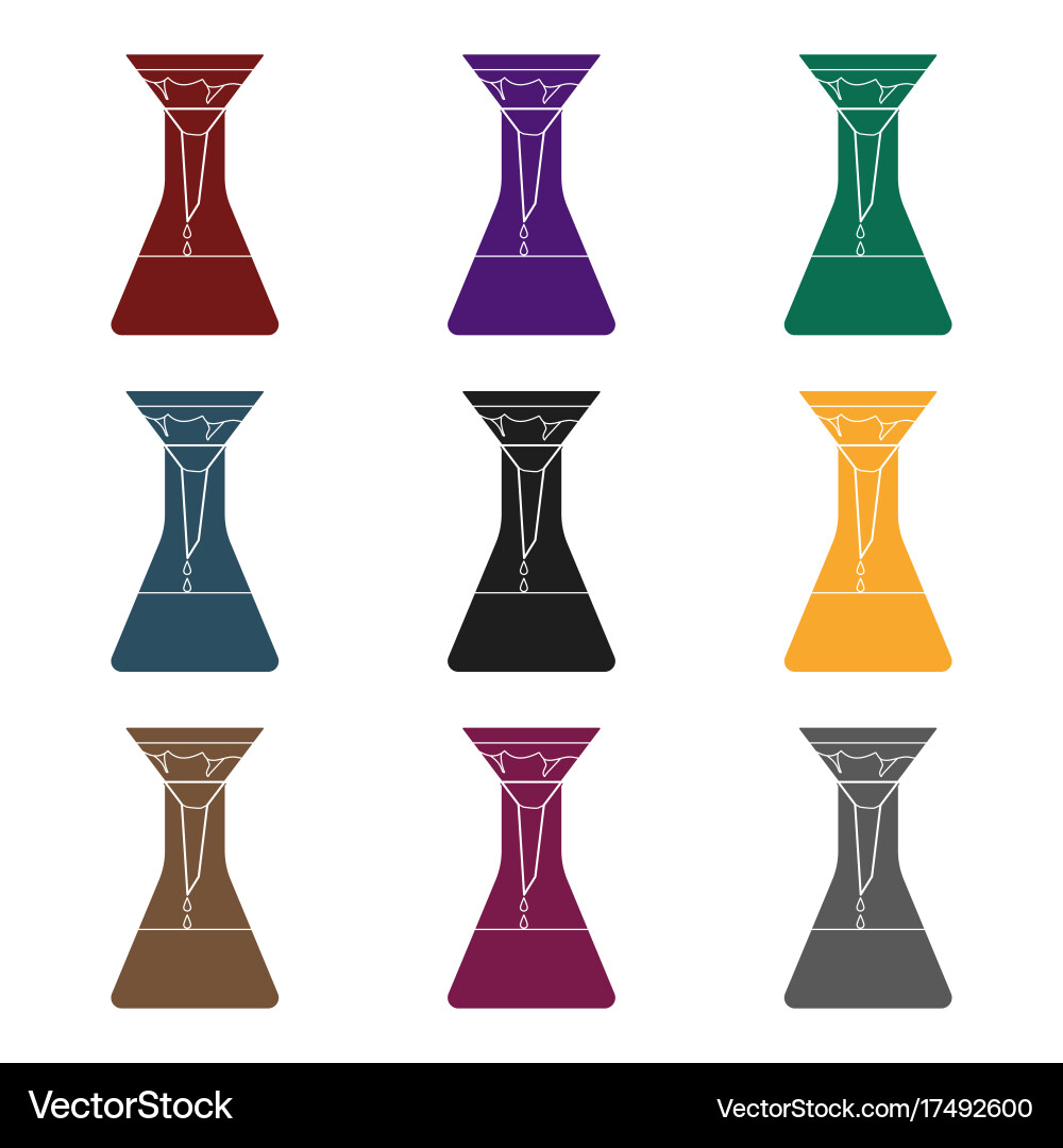 Filtration of water solution in a conical flask Vector Image