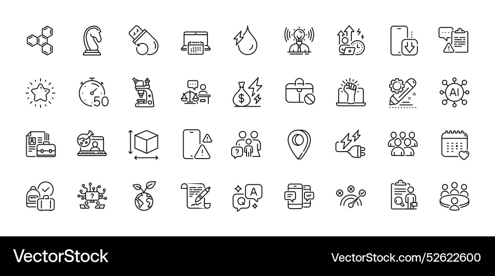 Inspect timer and calendar line icons pack Inspect timer and calendar line icons pack vector image