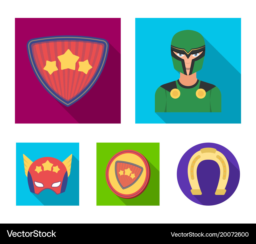 Man mask cloak and other web icon in flat style Vector Image