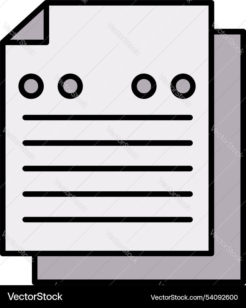 Note line filled icon design Royalty Free Vector Image