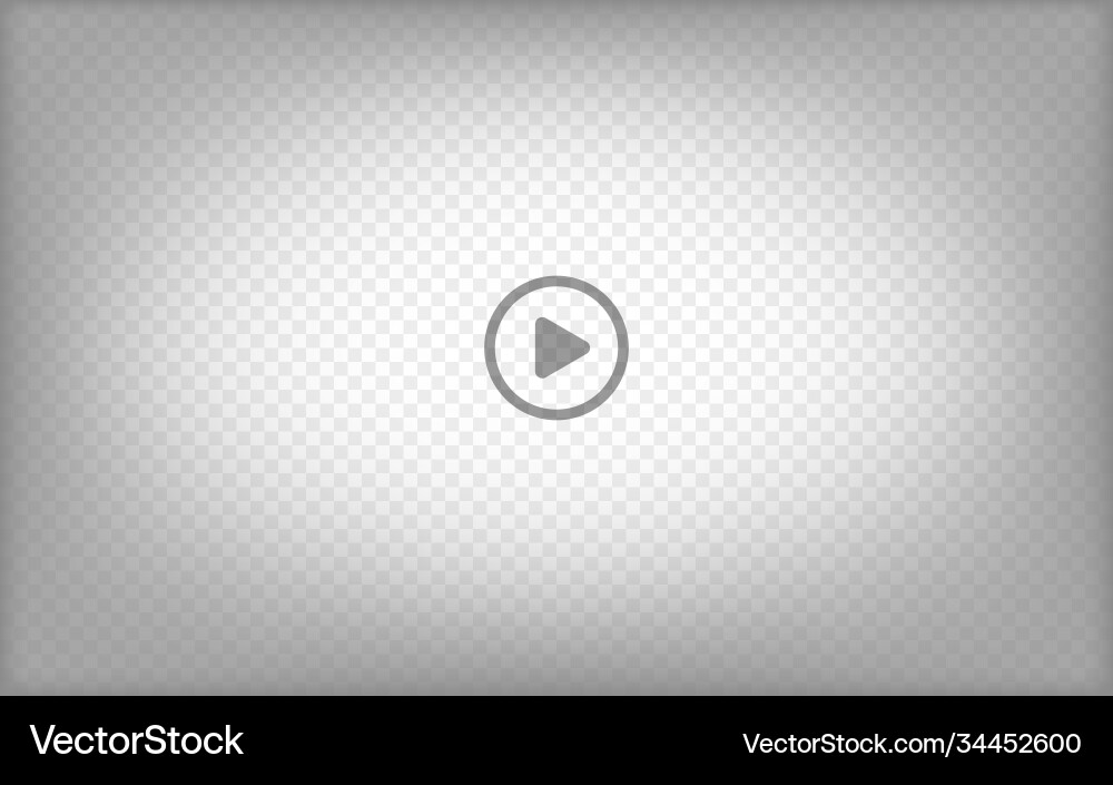 Play button on transparent backdrop web video vector image