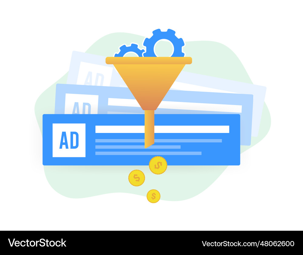 Ppc conversion optimization - contextual ad Vector Image