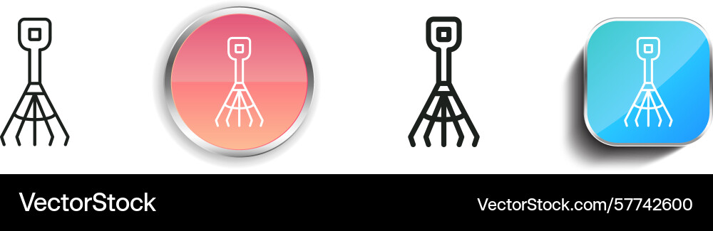 Rake-Symbol dünne lineare regelmäßige und Schaltfläche Stil vektorbild