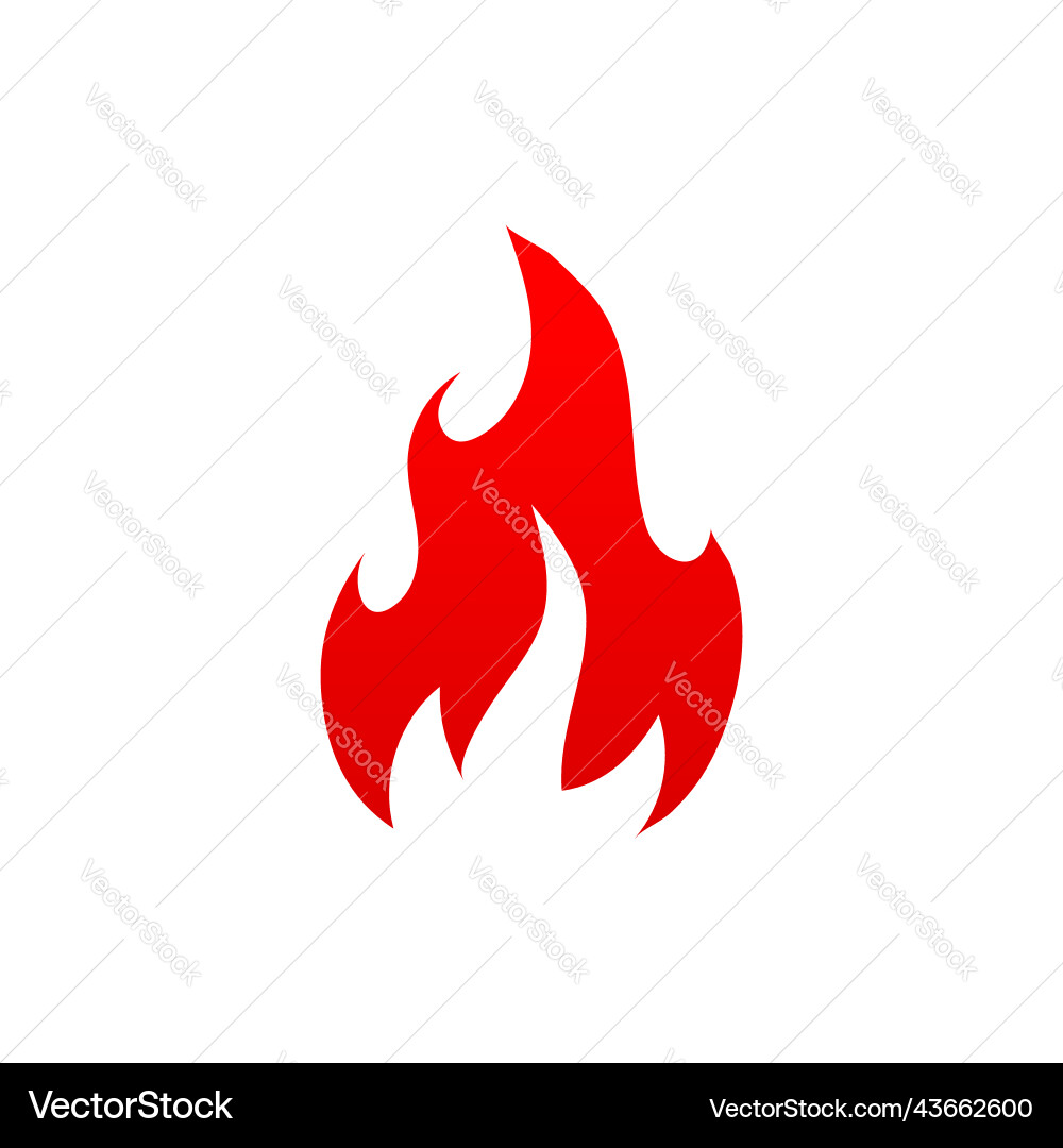 Red Flame Icon - Fire Warning Vector Image