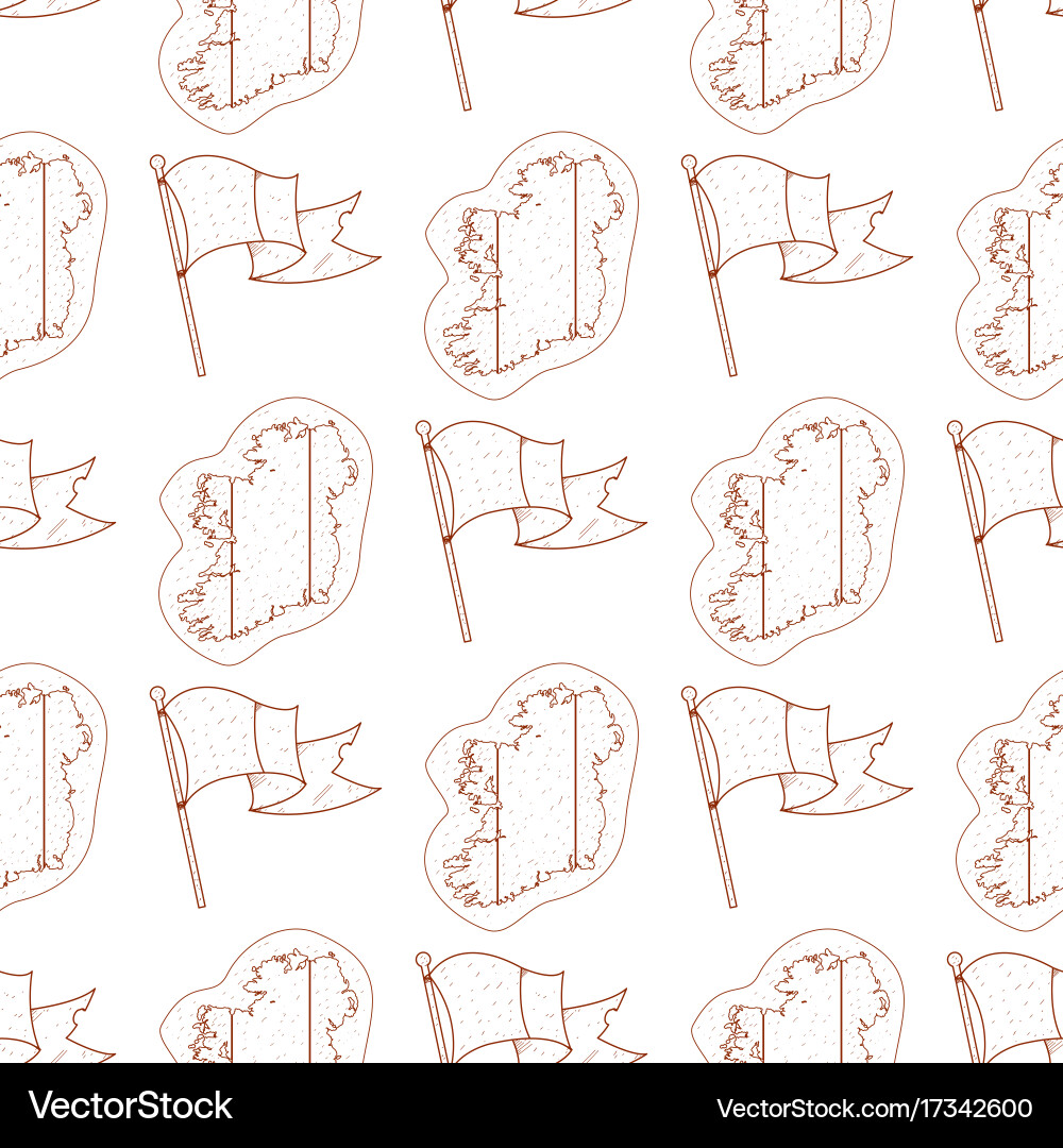 Seamless pattern with contour map and flag vector image