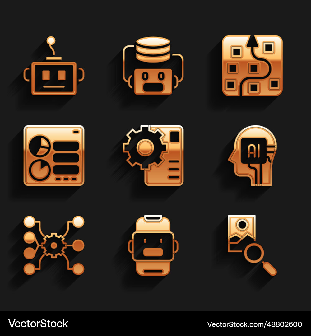 Set neural network chat bot photo retouching Set neural network chat bot photo retouching vector image