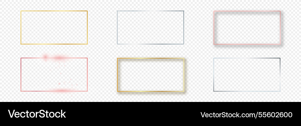 Set of six rectangular shape frames Set of six rectangular shape frames vector image
